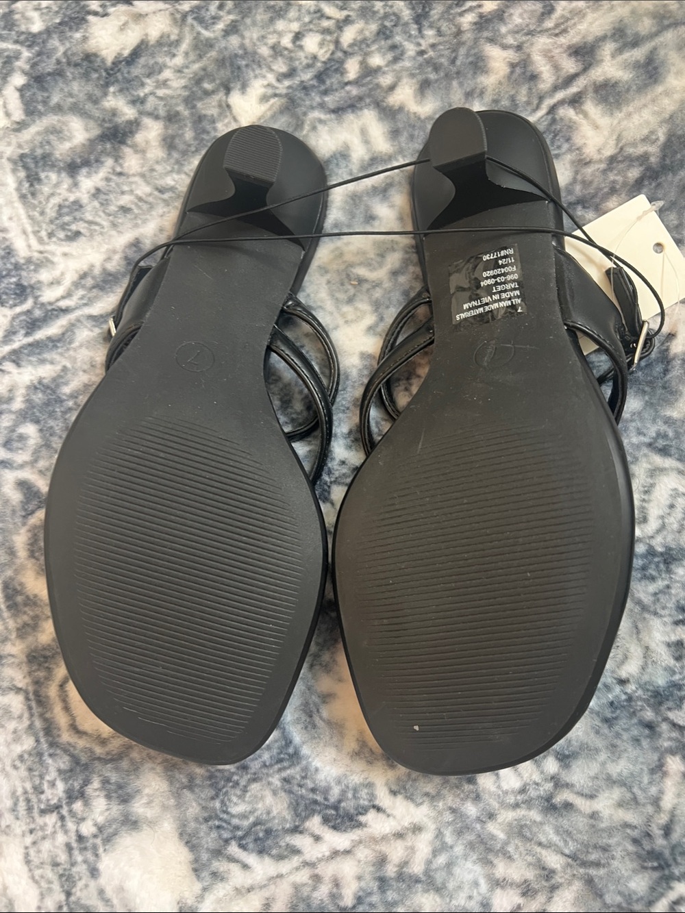 NWOT a new day Black Strappy Square-Toe Sandal - Picture 2 of 4